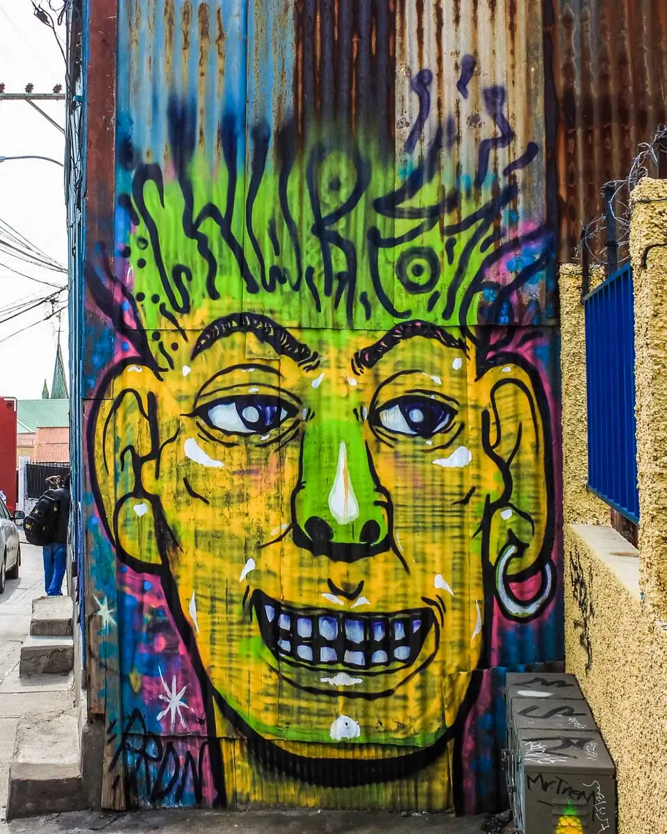 A mural seen on a walking tour of Valparaiso, Chile