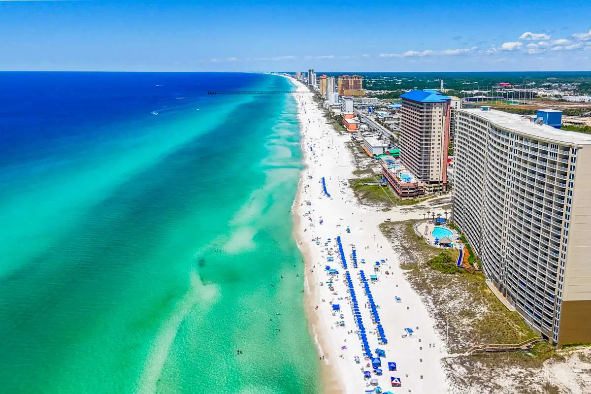 Aerial view of Panama City Beach, Florida