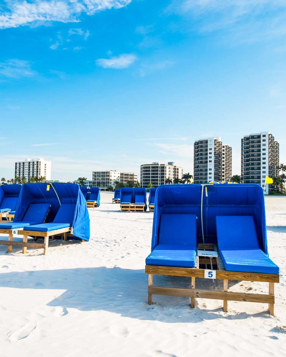 Beach chairs at Fort Myers Beach