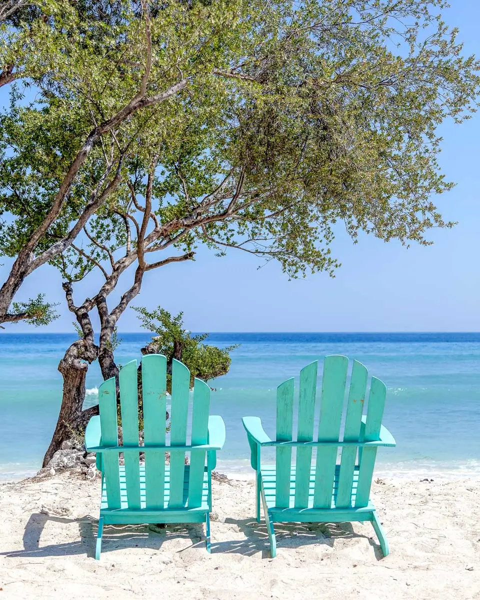 Beach chairs on Gili Trawangan, Gili Islands, Indonesia