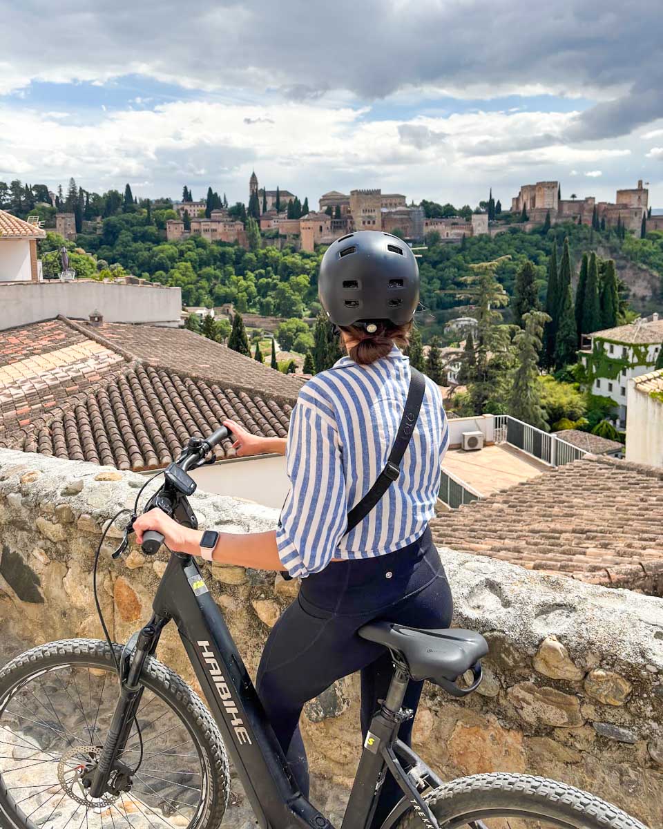 Brittni takes in the view on an e-bike tour in Granada
