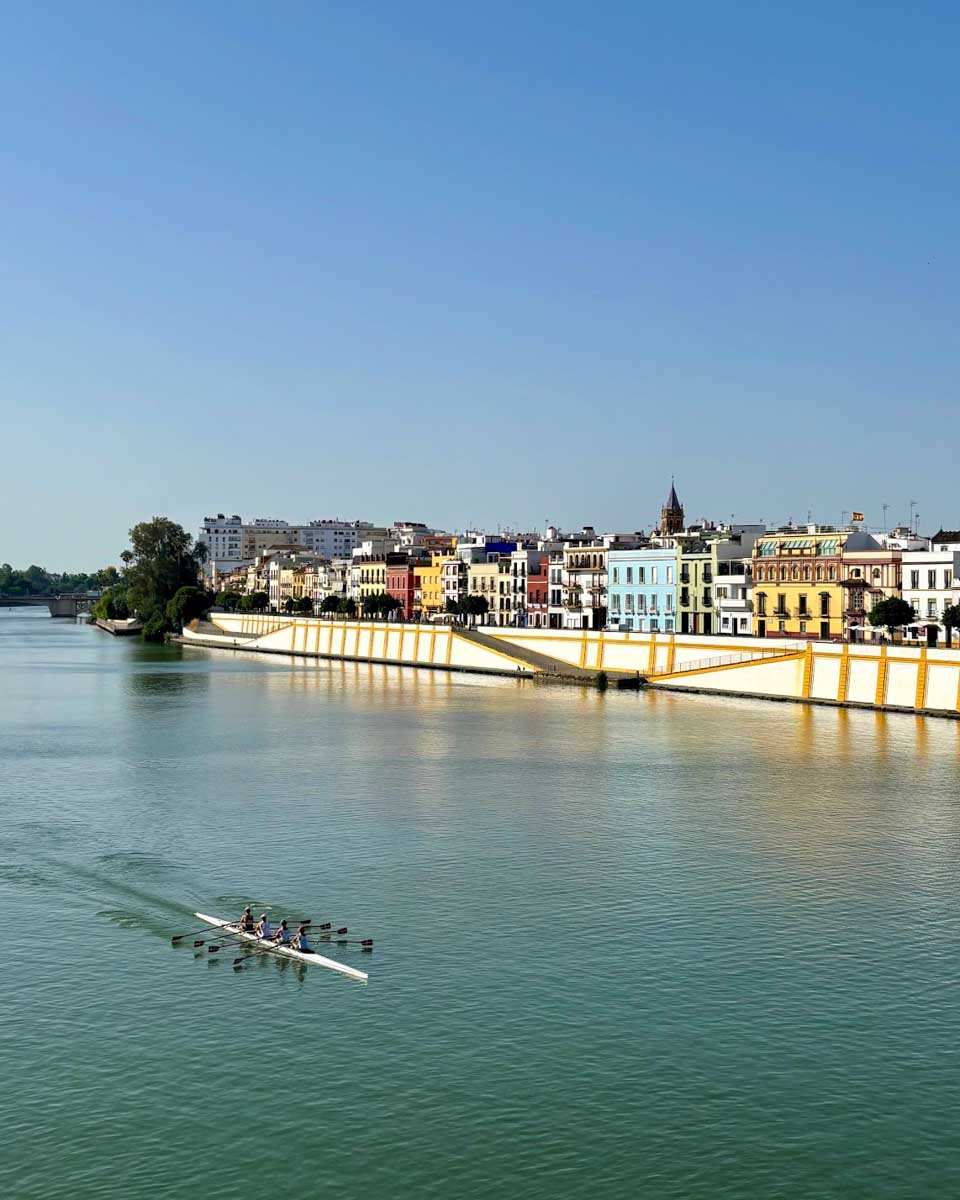 Building along the riverbank of the Guadalquivir River in Seville