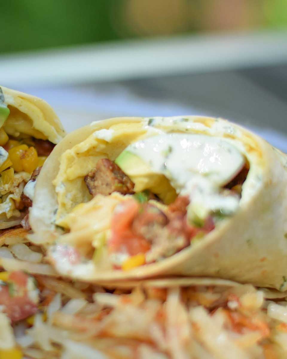 Burrito eaten for breakfast at MoJoe's Coffee Cafe in Fort Myers Beach
