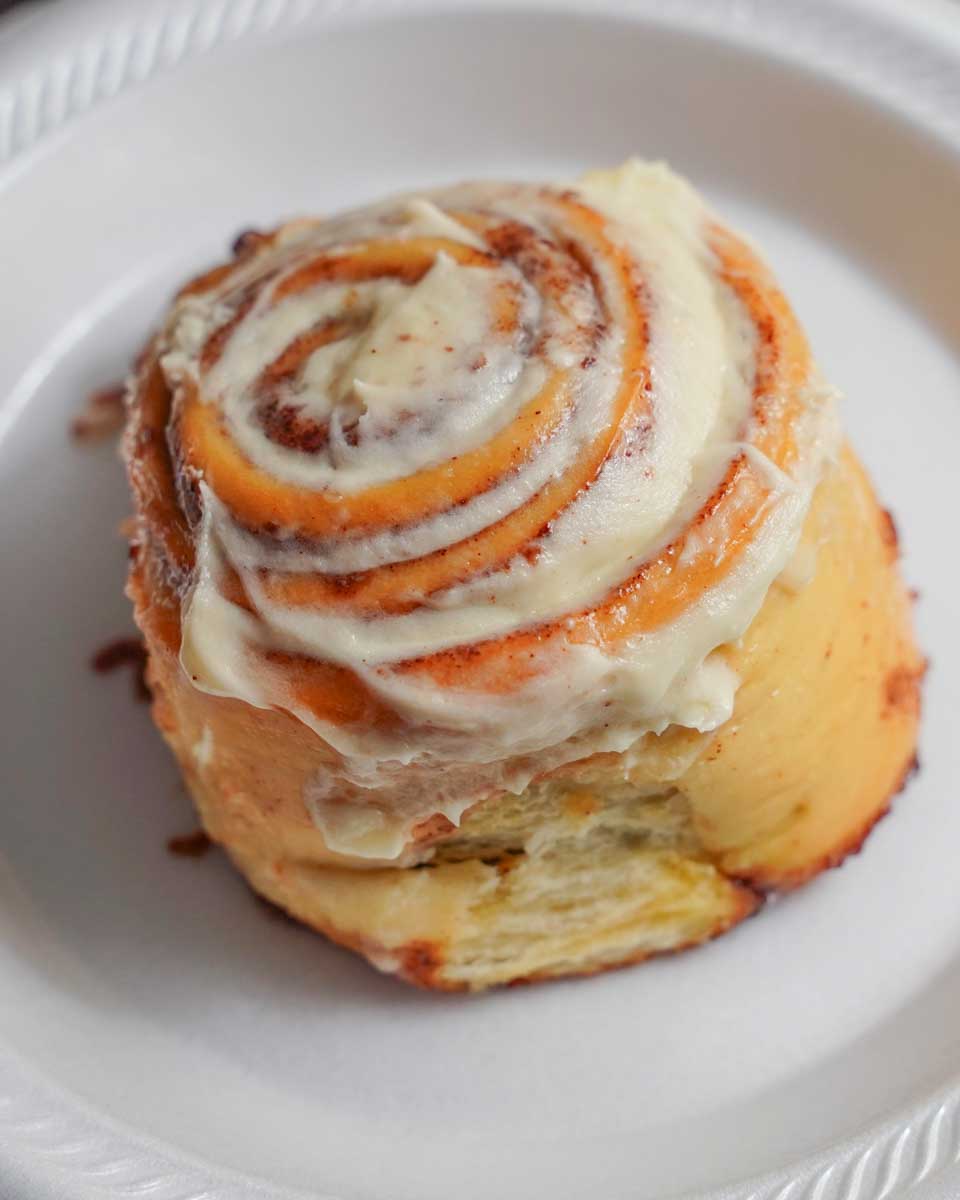 Cinnamon roll eaten for breakfast in Fort Myer, Florida