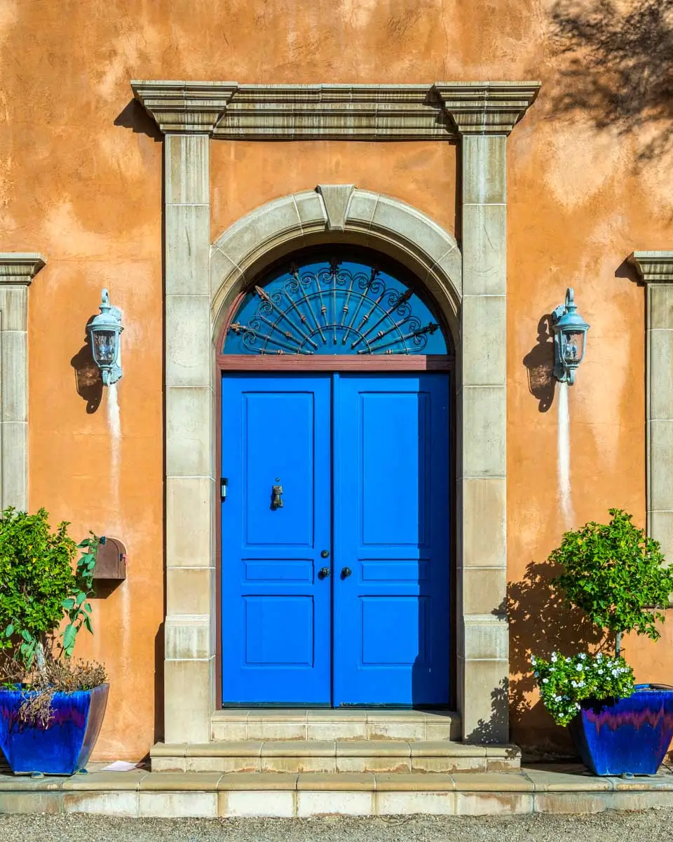 Colorful adobe home spotted in Barrio Viejo, Tucson