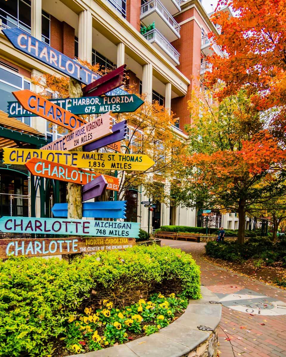 Colorful sign in Uptown Charlotte, North Carolina