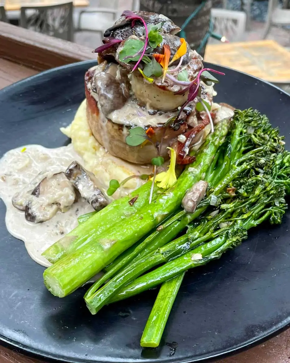 Food eaten at The Cottage restaurant in Sarasota, Florida
