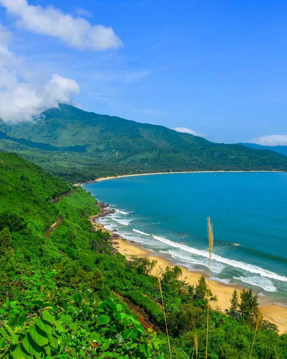 Hai Van Pass with beautiful beach in Da Nang, Vietnam