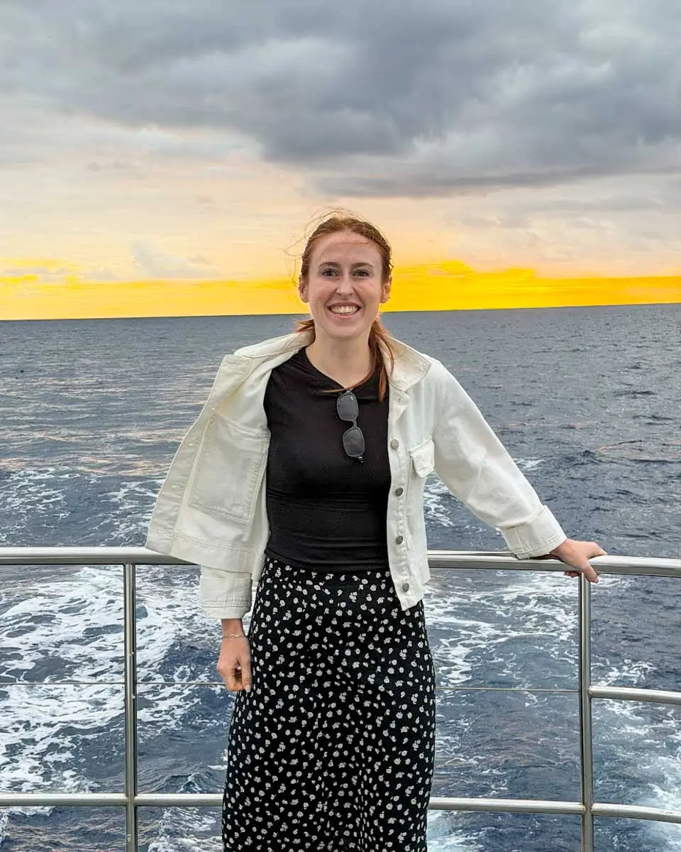Hannah at Catamaran Sunset Cruise in Madeira, Portugal