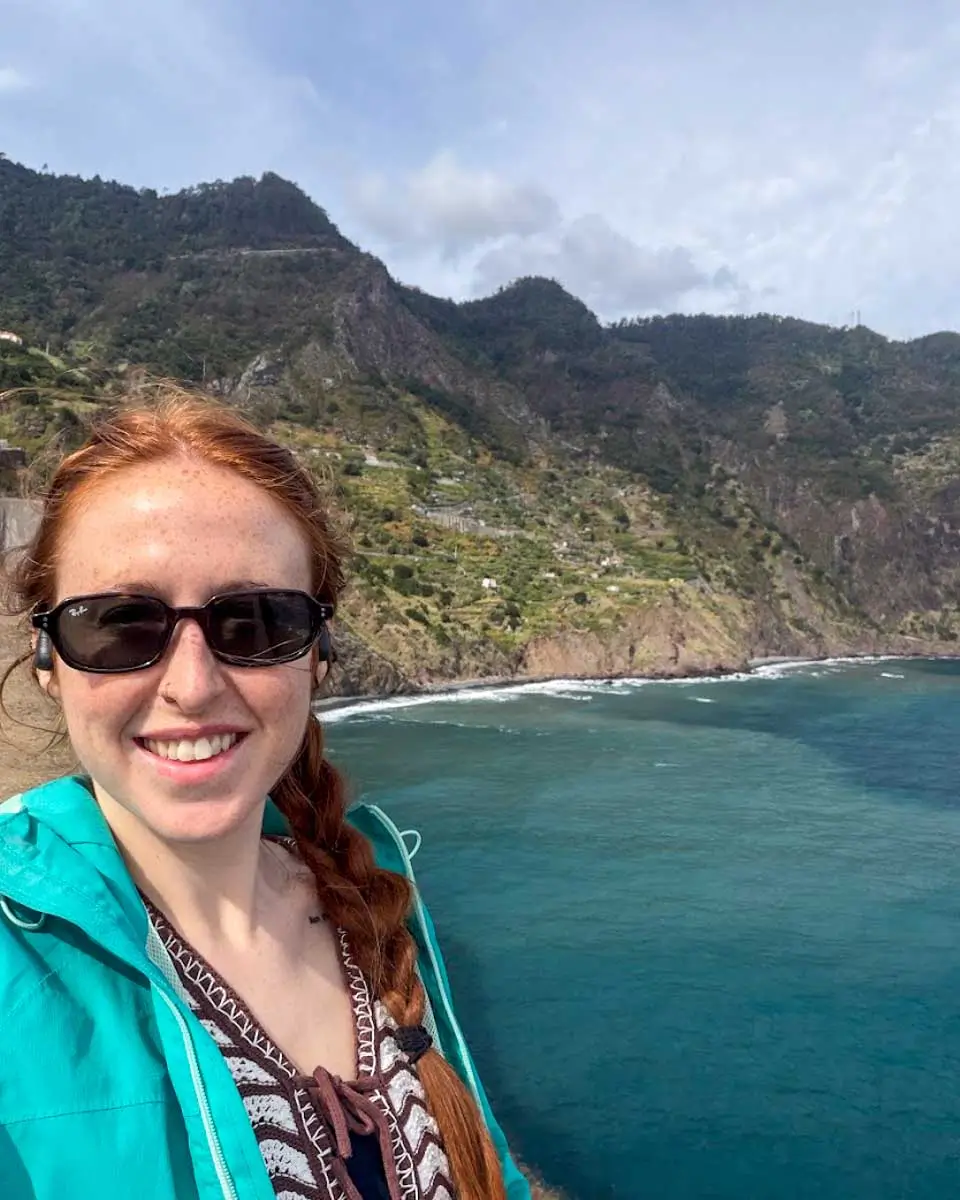 Hannah enjoying the views on a Madeira's east coast tour in Portugal
