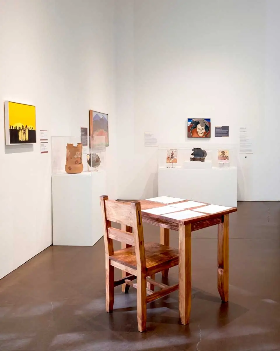 Inside the Georgia O’Keeffe Museum in Santa Fe, New Mexico