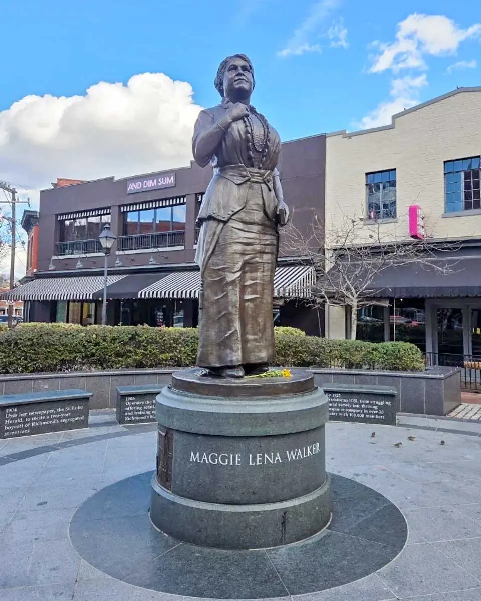 Maggie Lena Walker statue in Jackson Ward, Richmond, Virginia