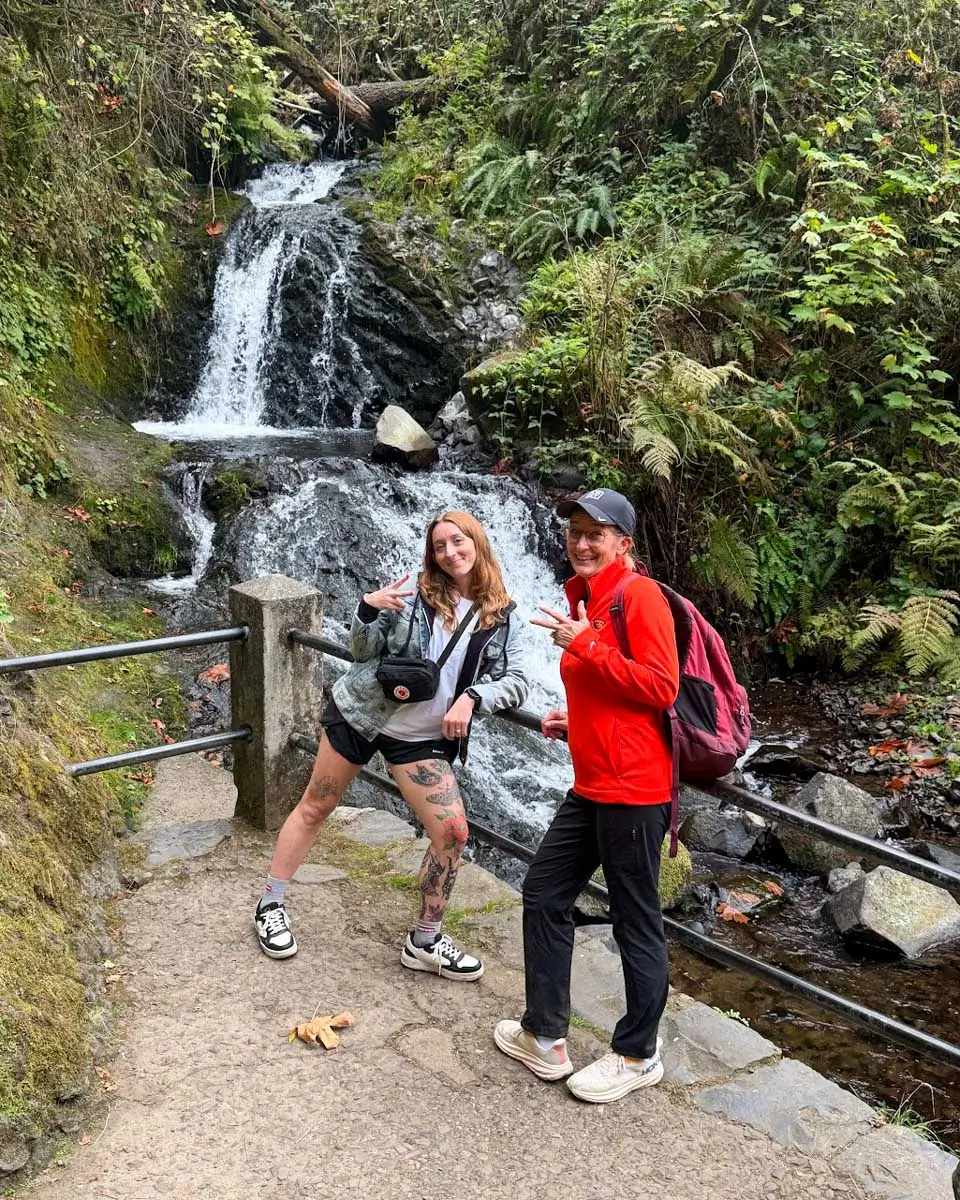 Meghan with her mom at Shepherd Dell Falls, Portland, Oregon