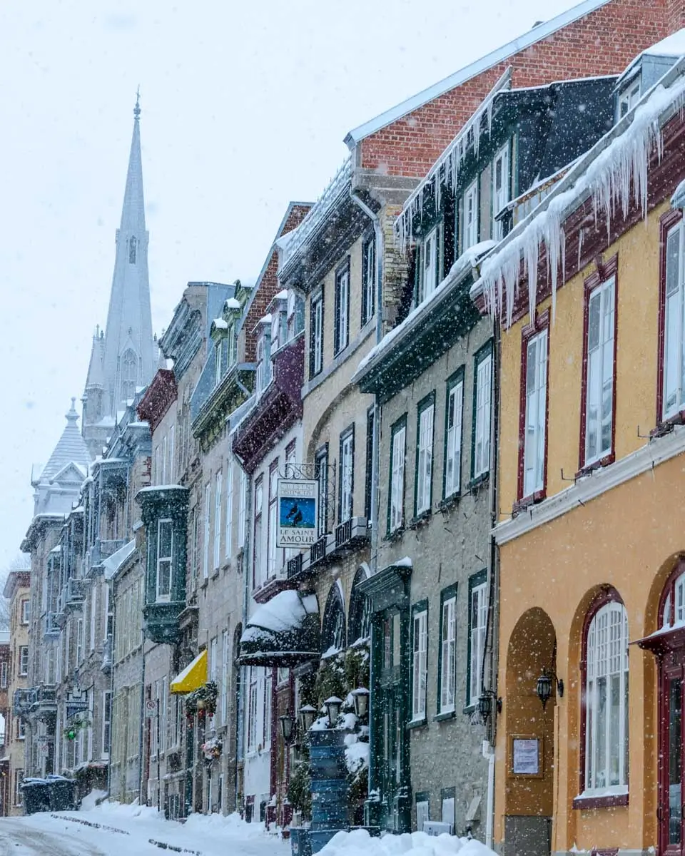 Old Quebec city in snow, Canada