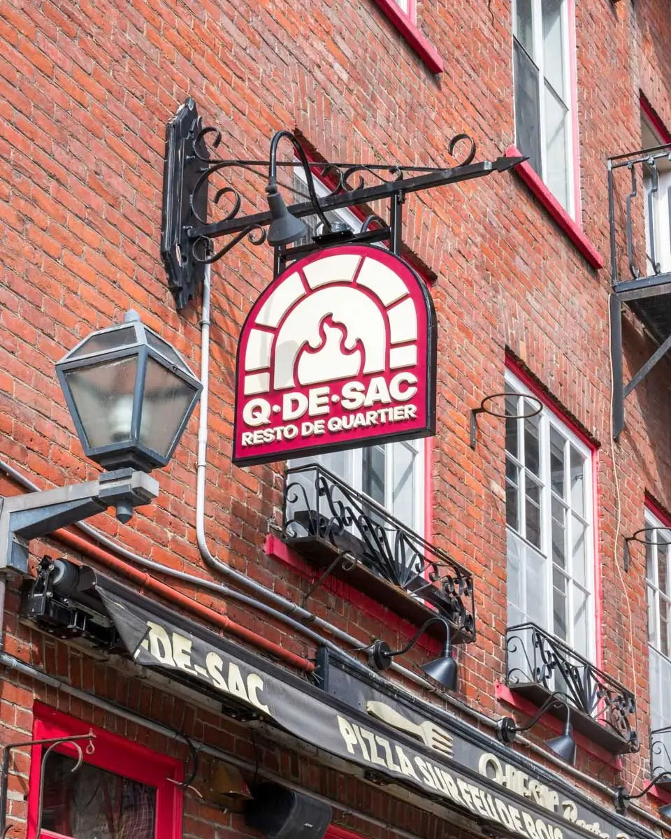 Q de Sac Resto de quartier restaurant in Quebec City, Canada