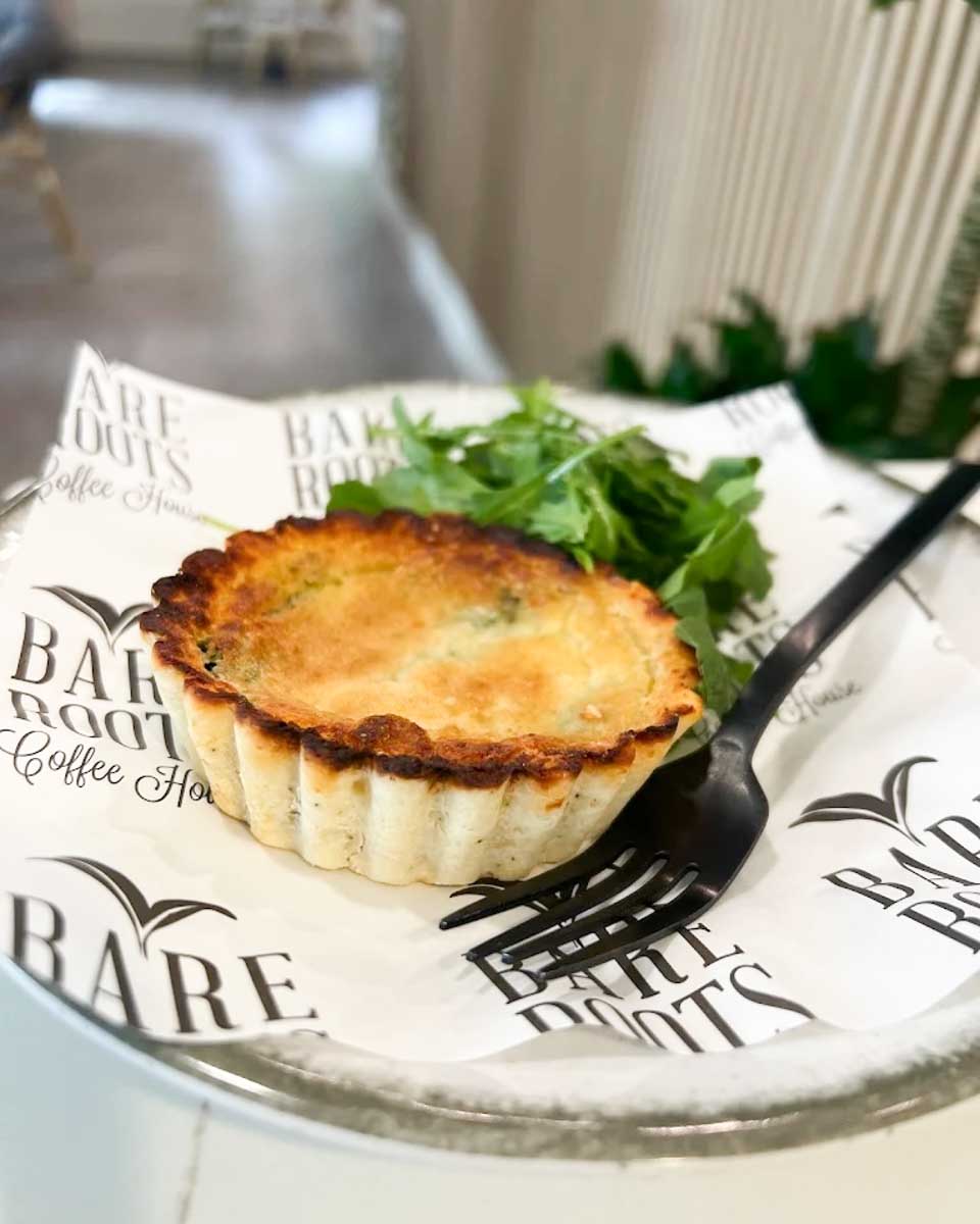 Quiche eaten at Bare Roots Coffee House in Fort Myers