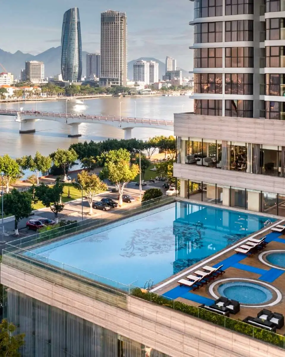 Rooftop pool at Meliá Vinpearl Danang Riverfront, Vietnam