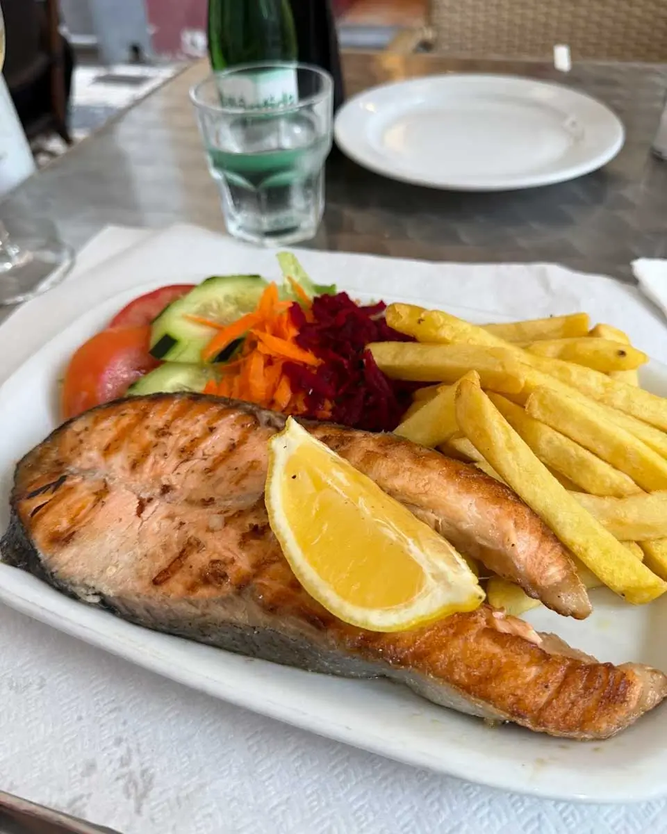 Salmon eaten at O Visconde, Madeira, Portugal