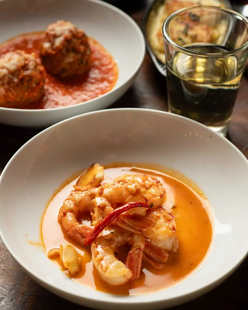 Shrimps at La Boca, Sante Fe, New Mexico