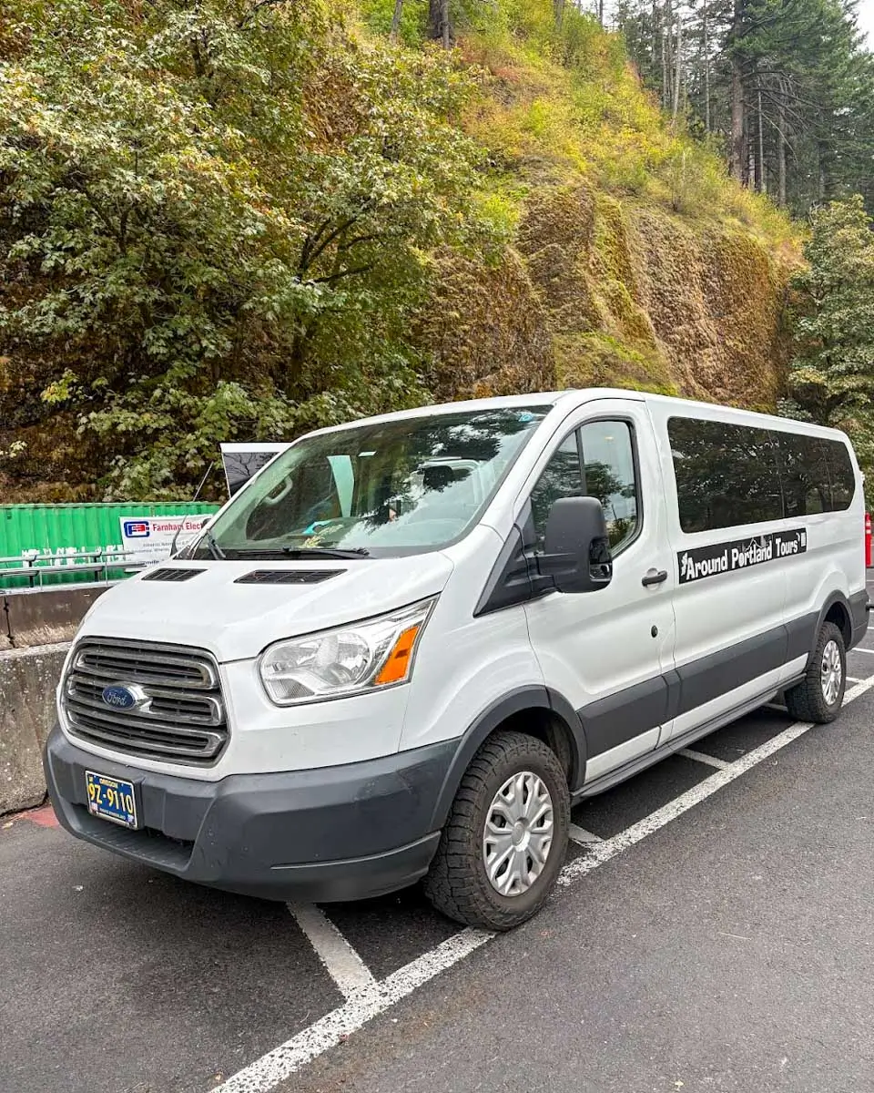 A Van taking to Multnomah Falls, Portland, Oregon