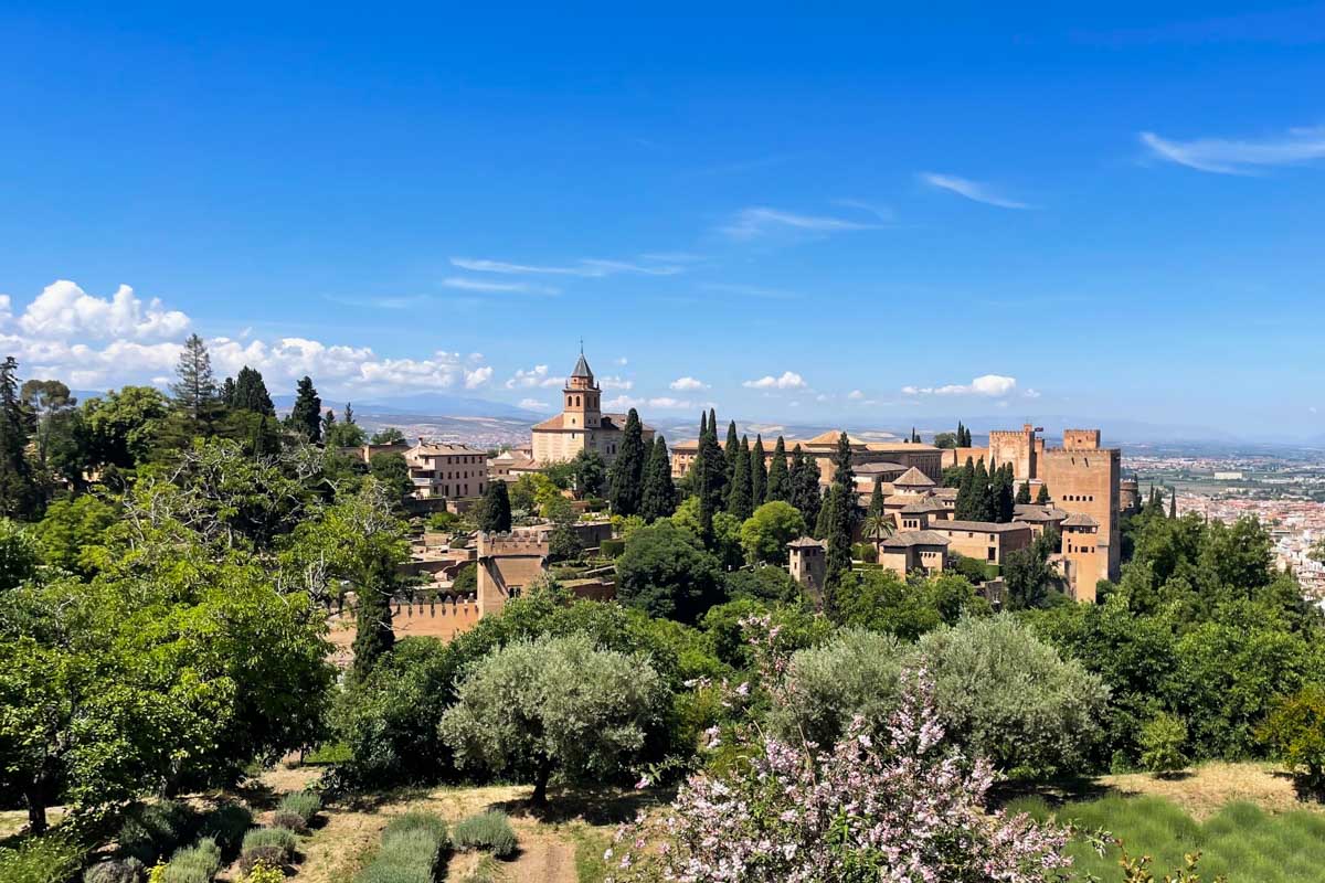 The Alhambra seen from the Generalife Gardens in Granada