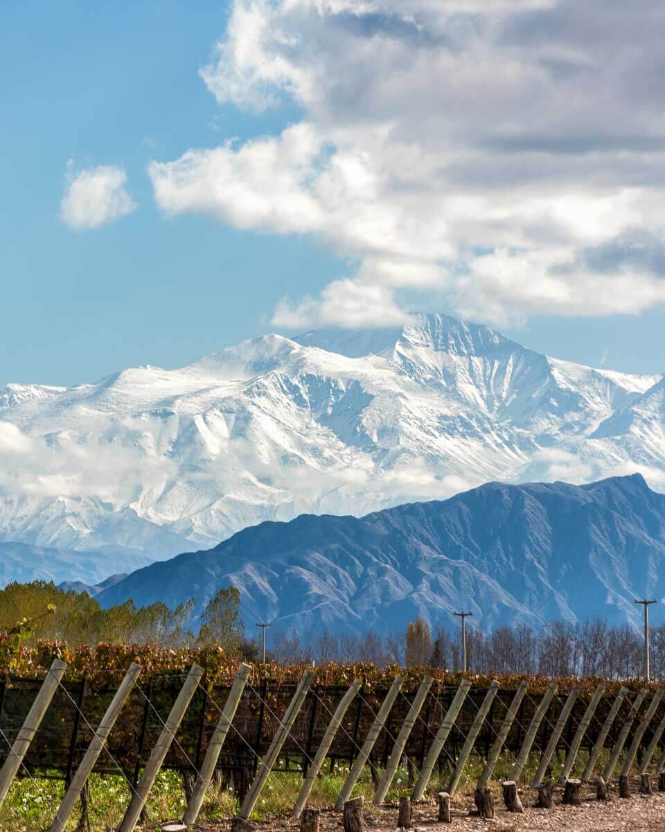 The Andes Mountains seen from Uco Valley near Mendoza Argentina 1