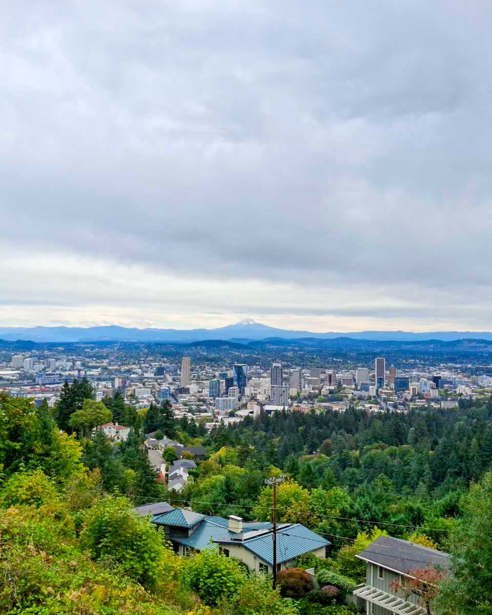 View of Portland from Pittock Mansion in Portland Oregon