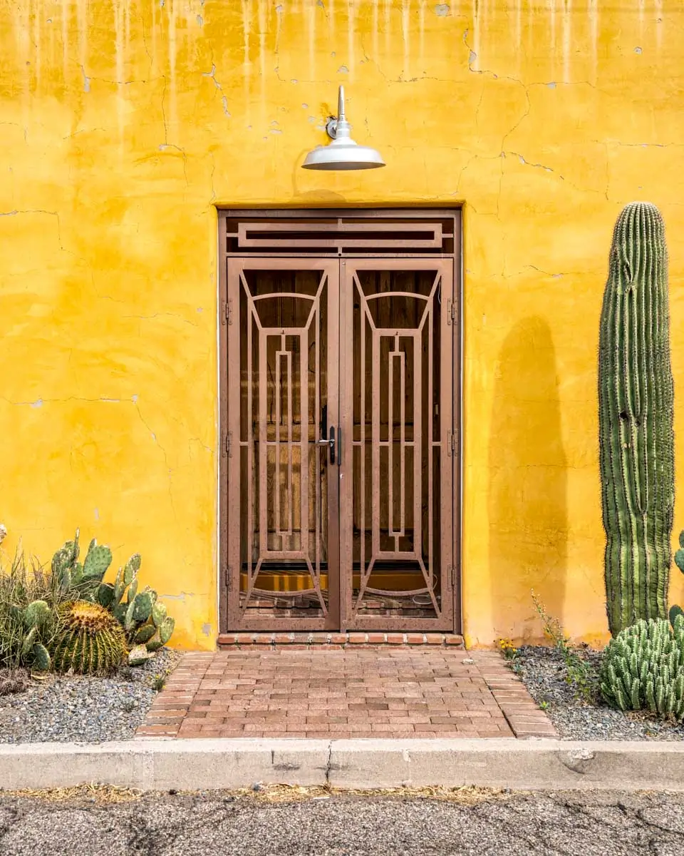 Yellow colored home spotted in Barrio Viejo, Tucson